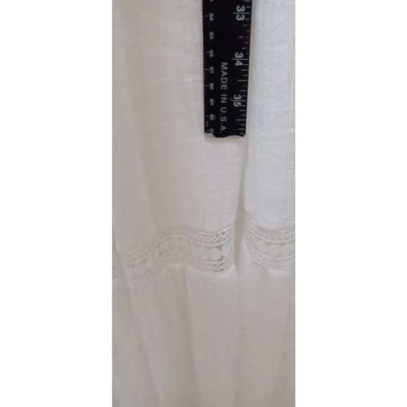 Fyve Womens Sleeveless Maxi Dress Sz 1X Tiered White Cottagecore Boho PeasantNWT - Picture 4 of 9